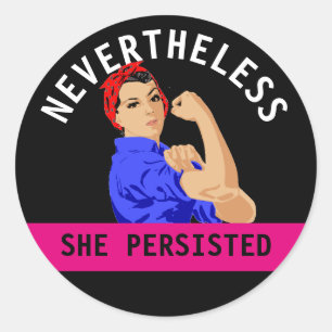 "Toch bleef ze volharden" Ronde Sticker