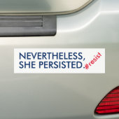 Toch bleef ze weerstand bieden bumpersticker (Op auto)