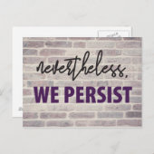 Toch blijven we bij. 10-10-10-100 vrouwenmars briefkaart (Voorkant / Achterkant)