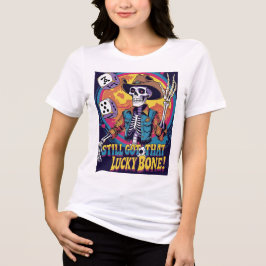 Toch Die Geluksbot – Dobbelende Skelet  Tri-Blend Shirt