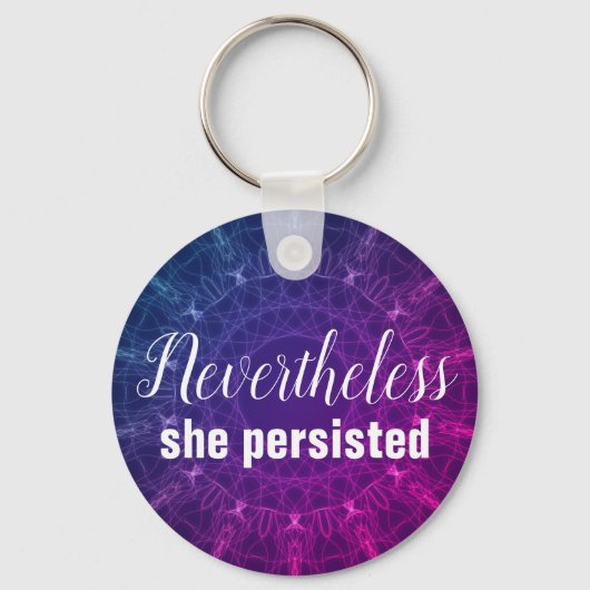 Toch hield ze vol dat ze citaat Paars wit meisje Sleutelhanger (Voorkant)