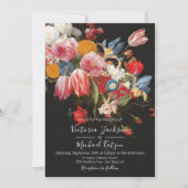 Toch leven Floral Dark & Moody Wedding Invitation Kaart (Voorkant)