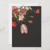 Toch leven Floral Dark & Moody Wedding Invitation Kaart (Achterkant)