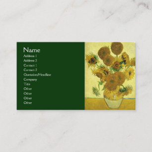 Toch leven - Vase met 15 zonnebloemen van Van Gogh Visitekaartje