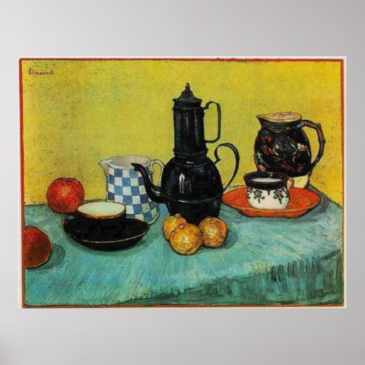 Toch Life Blue Enamel Coffeepot, enz. 1888 Poster (Voorkant)
