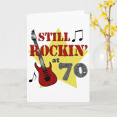 Toch nog rockend op 70-jarige leeftijd kaart (Gele Bloem)