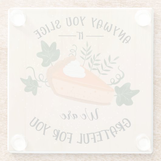 toch plak je hem dankbaar voor je Thanksgiving Glazen Onderzetter (Achterkant)