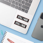 Toch stijg ik sticker (Laptop met iPhone)