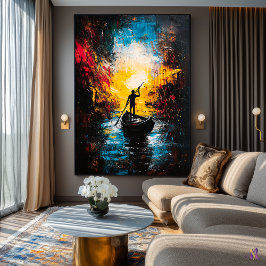 Tocht in het Licht – Expressionistisch Abstract Ri Poster
