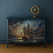 Tocht naar Glorie Majestueus Groot Schip Decoupage Tissuepapier