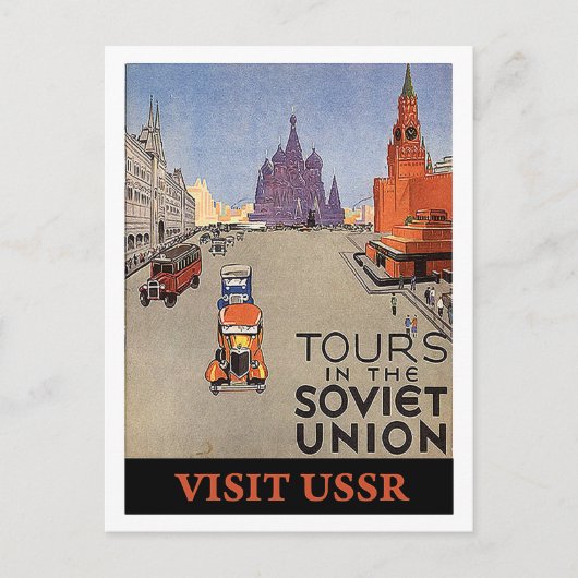 Tochten in de Sovjet-Unie, bezoek USSR, vintage, r Briefkaart (Voorkant)