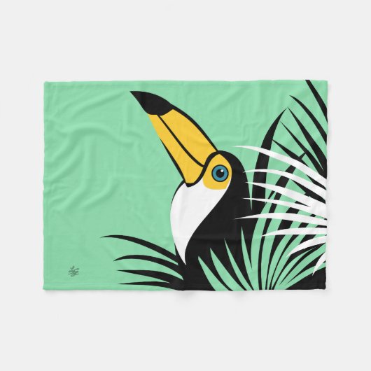 Toco Toekan Vogel Fleece Deken (Voorkant (Horizontaal))