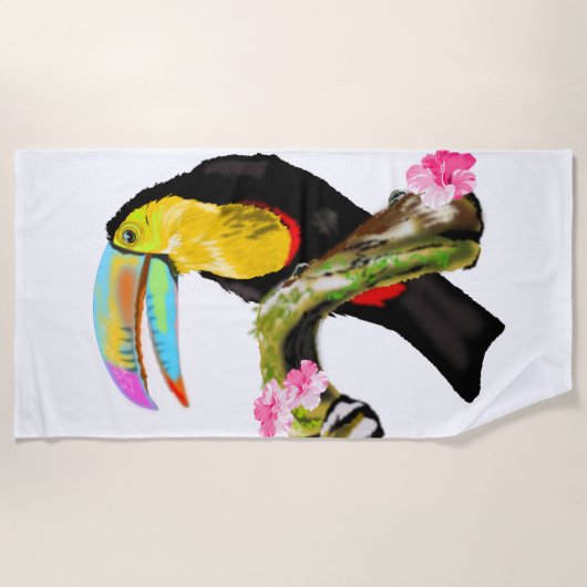 Toco Toucan Bird Beach Handdoek (Voorkant)