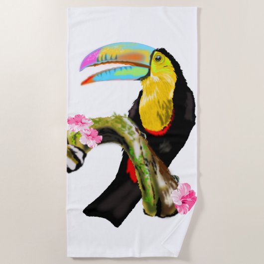 Toco Toucan Bird Beach Handdoek (Voorkant)