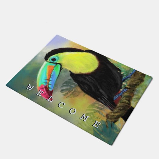 Toco Toucan Bird Doormat - Welcome Deurmat (Schuin)