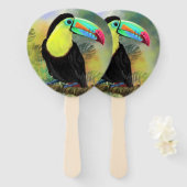 Toco Toucan Bird Hand Fan Handwaaier (Voorkant en achterkant)