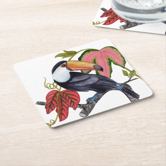 Toco Toucan Kartonnen Onderzetters (Schuin)