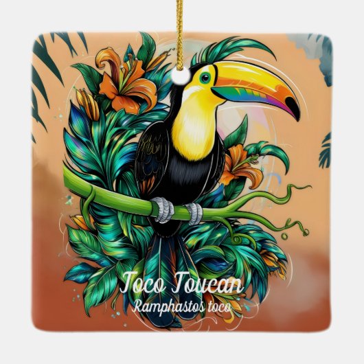 Toco Toucan Keramisch Ornament (Achterkant)