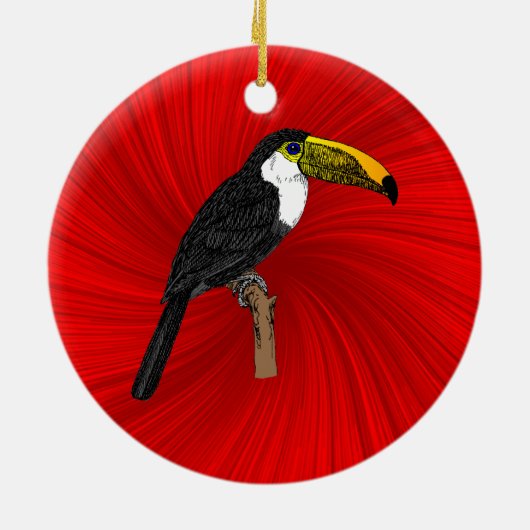 Toco Toucan Keramisch Ornament (Achterkant)
