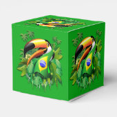 Toco Toucan met Brazilië Vlag Bedankdoosjes (Achterkant)