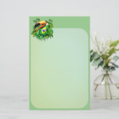 Toco Toucan met Brazilië Vlag Briefpapier (Staand voorkant)