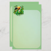 Toco Toucan met Brazilië Vlag Briefpapier (Voorkant / Achterkant)