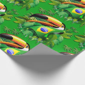 Toco Toucan met Brazilië Vlag Cadeaupapier (Hoek)
