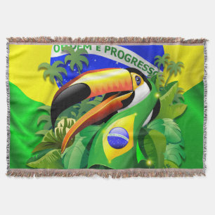 Toco Toucan met Brazilië Vlag Deken