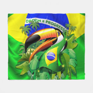 Toco Toucan met Brazilië Vlag Fleece Deken