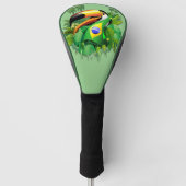 Toco Toucan met Brazilië Vlag Golfheadcover (Voorkant)