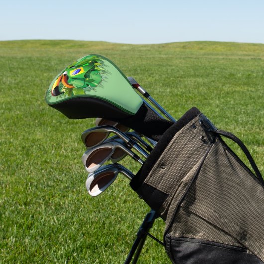 Toco Toucan met Brazilië Vlag Golfheadcover (Insitu)