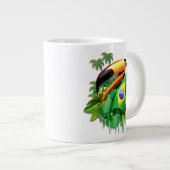 Toco Toucan met Brazilië Vlag Grote Koffiekop (Voorkant rechts)