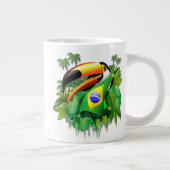 Toco Toucan met Brazilië Vlag Grote Koffiekop (Rechts)
