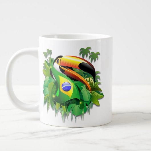 Toco Toucan met Brazilië Vlag Grote Koffiekop (Links)