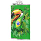 Toco Toucan met Brazilië Vlag Heupfles (Links)