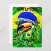 Toco Toucan met Brazilië Vlag Kaart (Voorkant / Achterkant)
