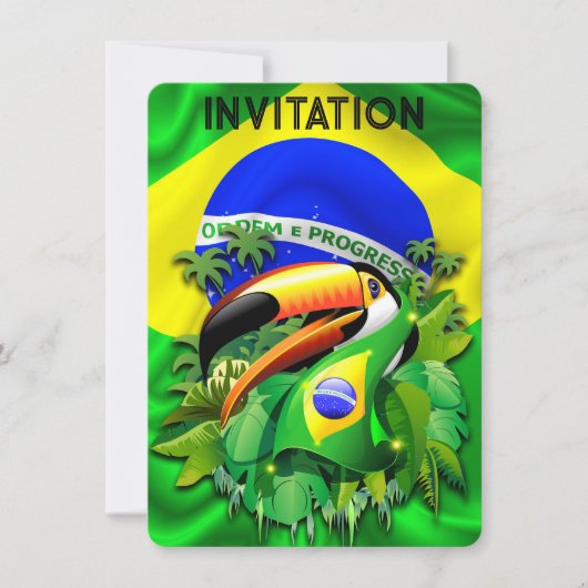 Toco Toucan met Brazilië Vlag Kaart (Voorkant)