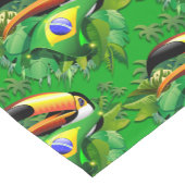 Toco Toucan met Brazilië Vlag Korte Tafelloper (Hoek)