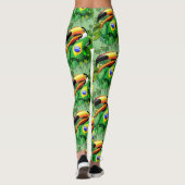 Toco Toucan met Brazilië Vlag Leggings (Achterkant)