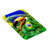 Toco Toucan met Brazilië Vlag Magneet (Rechterzijde)