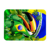Toco Toucan met Brazilië Vlag Magneet (Horizontaal)