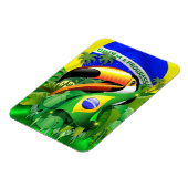 Toco Toucan met Brazilië Vlag Magneet (Linkerzijde)