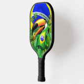 Toco Toucan met Brazilië Vlag Pickleball Paddle (Links)