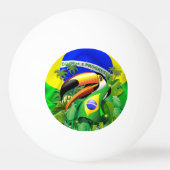 Toco Toucan met Brazilië Vlag Pingpongbal (Voorkant)