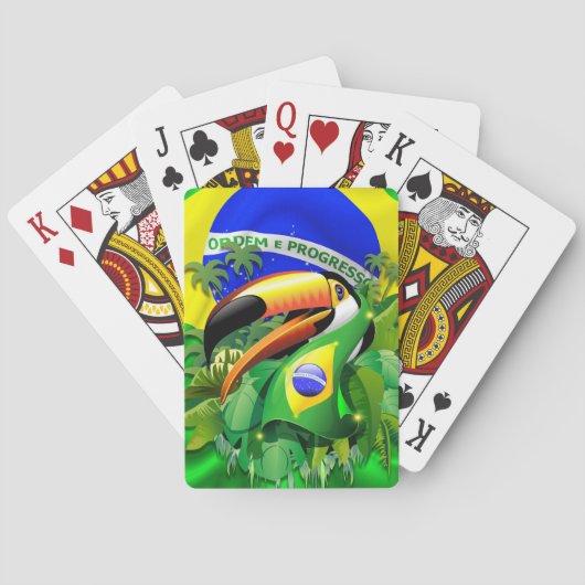Toco Toucan met Brazilië Vlag Pokerkaarten (Achterkant)