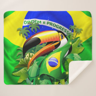 Toco Toucan met Brazilië Vlag Sherpa Deken