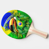 Toco Toucan met Brazilië Vlag Tafeltennisbatje (Zijkant)