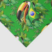 Toco Toucan met Brazilië Vlag Tissuepapier (Detail)
