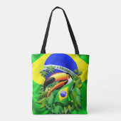 Toco Toucan met Brazilië Vlag Tote Bag (Achterkant)