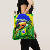 Toco Toucan met Brazilië Vlag Tote Bag (Dichtbij)